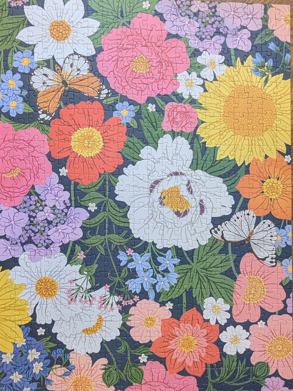 Villager Floral 500-Piece Puzzle — Purple Border, Multicolor Floral Art - Picture 2 of 2